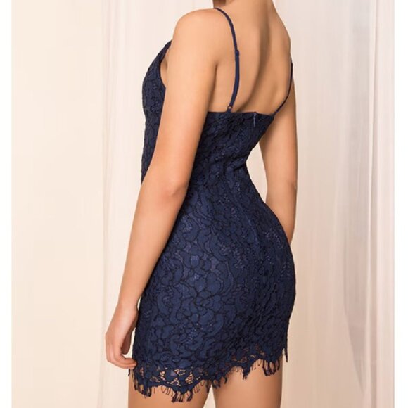 Superdown Aurora Lace Mini Dress Navy - Picture 2 of 5